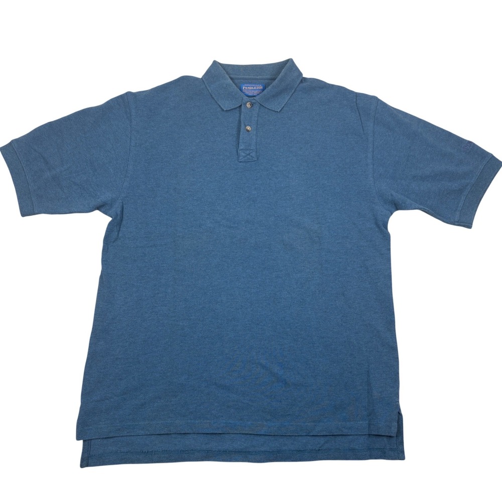 Pendleton Polo Shirt Mens Large Blue Cotton Classic Preppy Casual Vacation